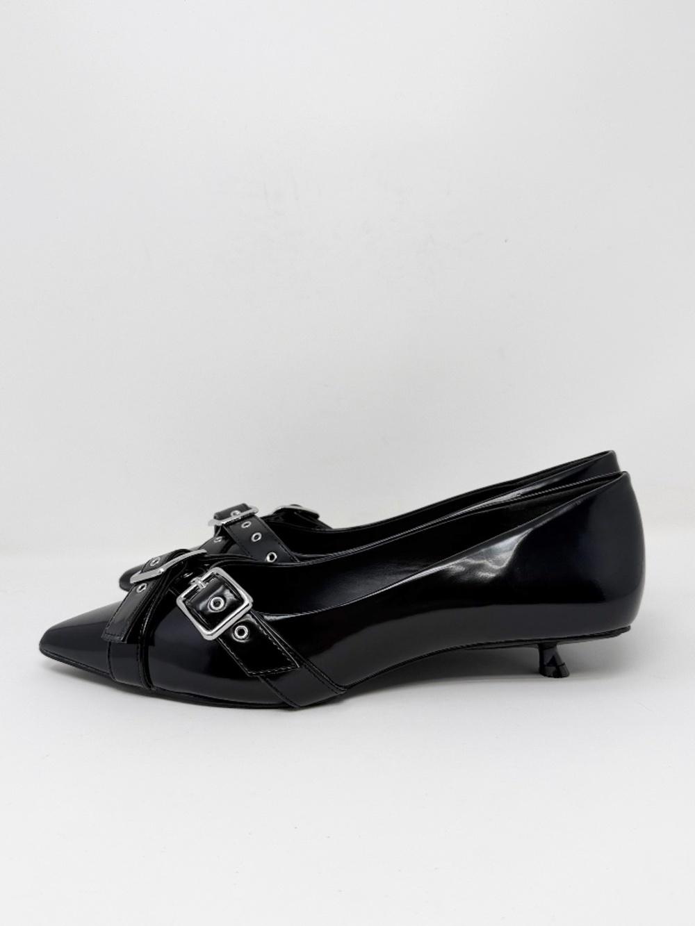 New Free People So 90s Kitten Heel Pump Black Sz 9 - Picture 7 of 14